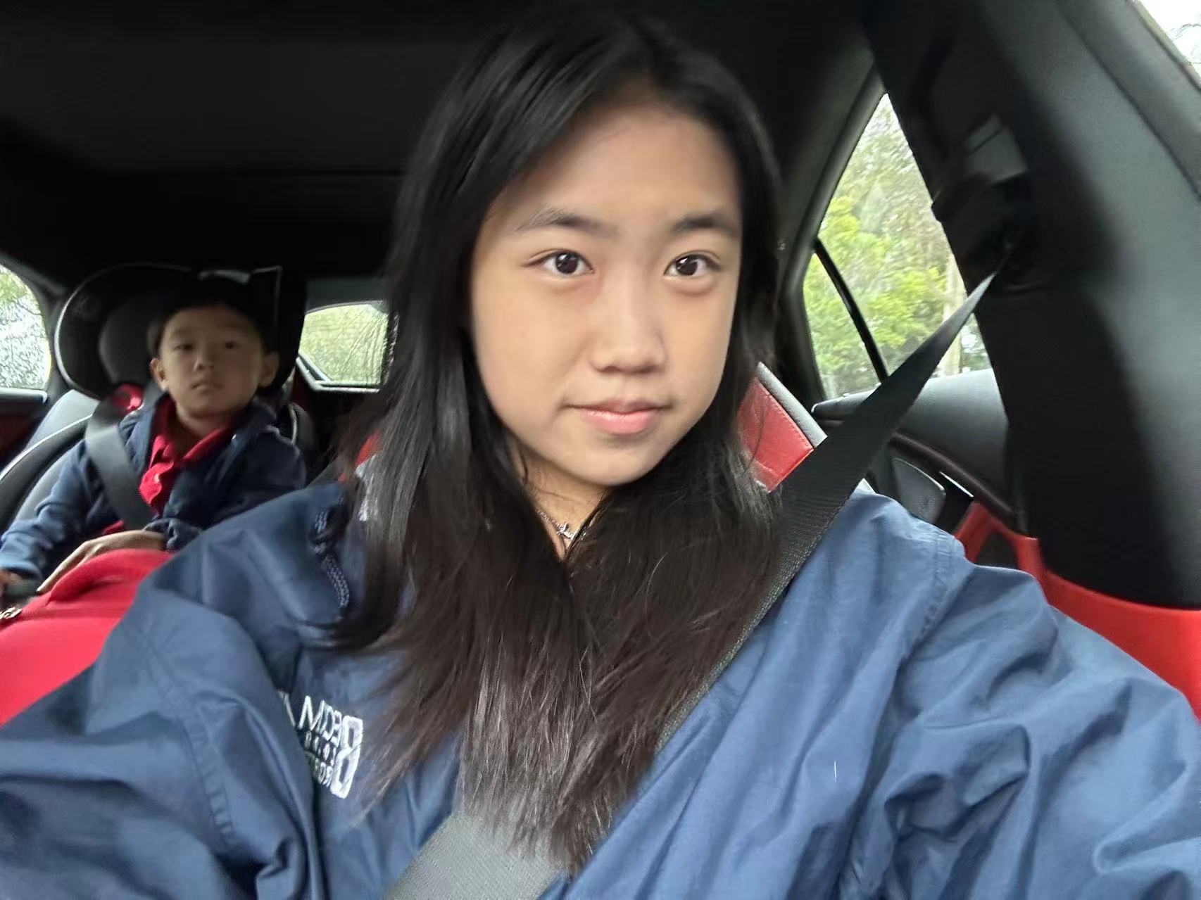 Athena in a car
