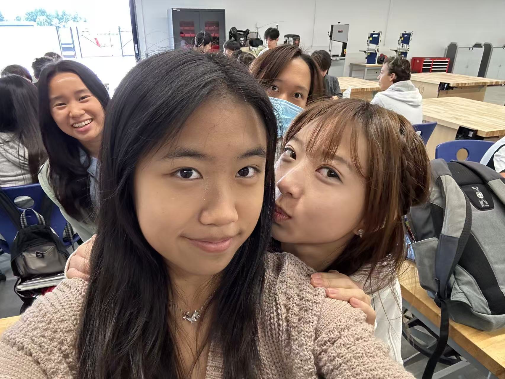 Athena with classmates
